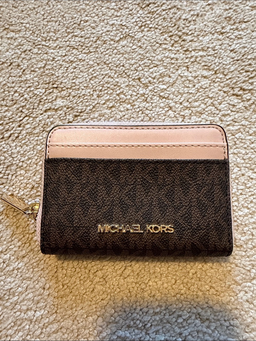 Michael Kors Pink & Brown Saffiano leather wallet